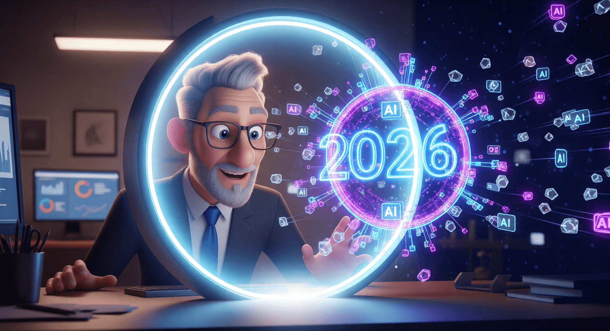 צילום מסך של ממשק "בוחן הרלוונטיות העסקית 2026" המציג שאלות אסטרטגיות ותוצאות ניתוח עסקי